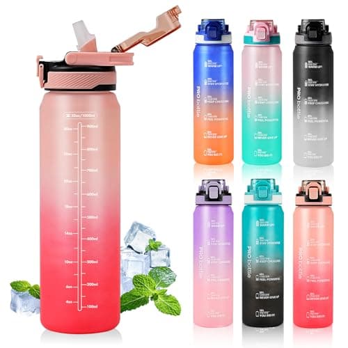 SEASEVEN Sports 1L Water Bottle with Straw for Gym,Office,Travel