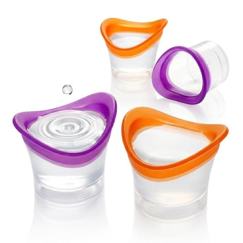 4 Pack Eye Wash Cups, Reusable Silicone Eye Bath Set, Portable Rinse Cups