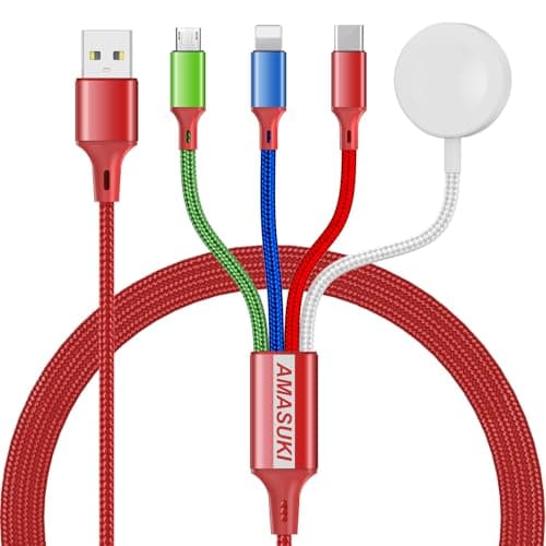 Travel Essentials, 4 in 1 iWatch Charger/iPhone Charger/Multi Charger Cable