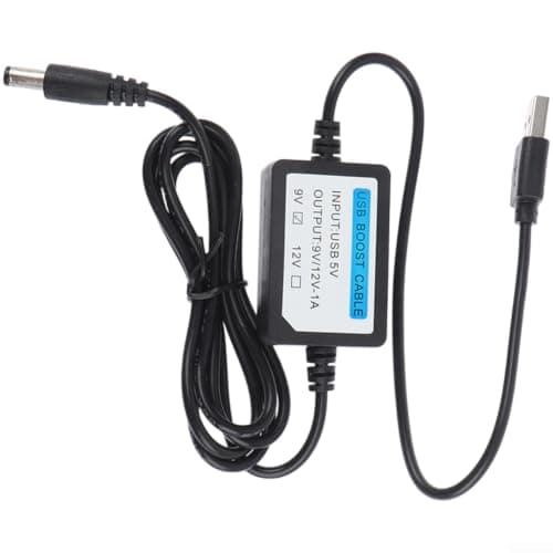 Portable USB Power Step-Up Cable 5V to 12V Converter for Wireless Router - Stable 1A Output Cord for Baby Monitor CCTV Camera(5V to 9V)