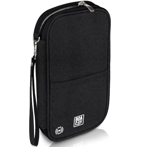 BOACAY Family Passport Holder, RFID Travel Wallet for Women & Men, Document Organiser, Holiday Essentials & Waterproof Cover for Tickets, Money, Cards