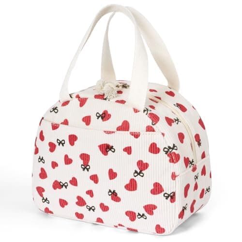 AOOTE Insulated Cooler Lunch Bag, Adults Kids Packed Lunch Box, Corduroy Cool Bag Lunche Box Container, Reusable Cooler Bags for Girls Boys Adults, Leakproof Tote Bags for Work School Picnic Travel