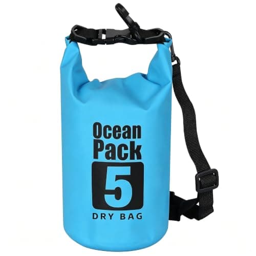 Nagsxiw Dry Bag 5L, Waterproof Bag with Adjustable Shoulder Strap for Drifting, Boating, Kayaking, Swimming, Rafting, Camping