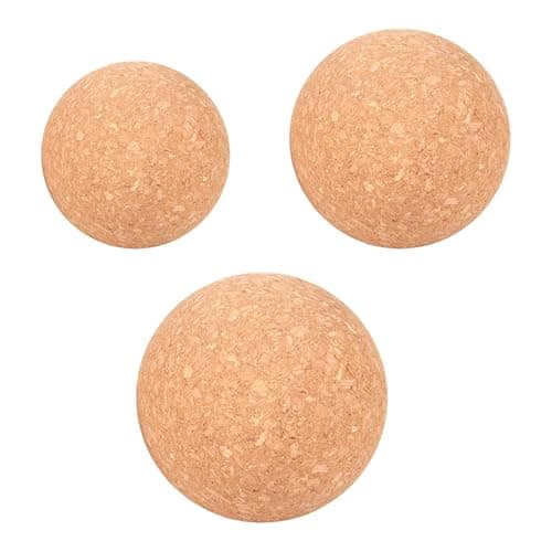 3 x Yoga Massage Ball, 6/8/10 cm Fascia Ball Set, Cork Ball, Muscle Ball for Deep Tissue, Trigger Point Release Lacross Ball, Fascia Balls, Massage Balls for Fascia Training,