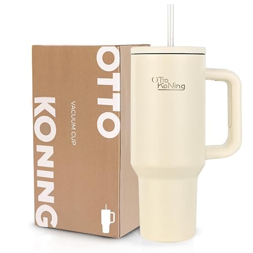 OTTO KONING Travel Mug with Handle 40oz Insulated Tumbler Stainless Steel