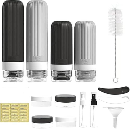 16 Pcs Travel Silicone Toiletry Bottles Leak Proof Containers Set