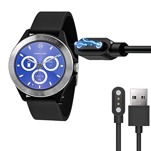 Compatible with Harry Lime Smart Watch Charger, 2 Pin Magnetic USB Replacement Charging Compatible with Harry Lime Smart Watch HA07-20011.69 Inches (Black)