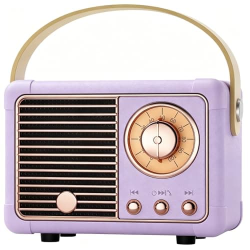Retro Bluetooth Speaker,Teenage Girl Gifts Small Wireless Speaker Purple
