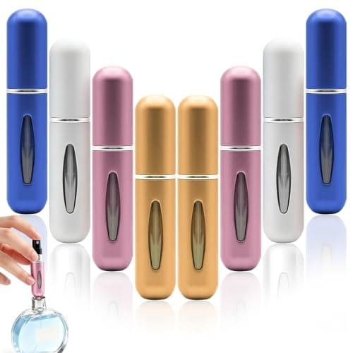 8PCS Travel Perfume Atomiser Refillable Bottles, 5ml Mini Travel Perfume Bottle with Bottom-Filled Design, Portable Empty Refillable Perfume Bottle for Luggage, Handbag & Pocket