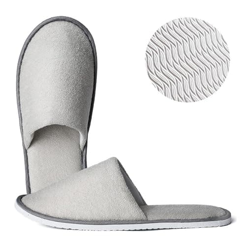 Cosysparks Portable Travel Slippers, Non-Disposable Hotel Slippers Reusable Spa Slipper Flight Slippers Anti-Slip Indoor House Slipper for Guests Travel Home Hotel Use