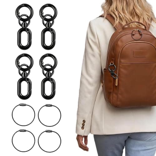8 Pack Anti-Theft Zipper Locks, Small Zinc Alloy Anti Theft Carabiner