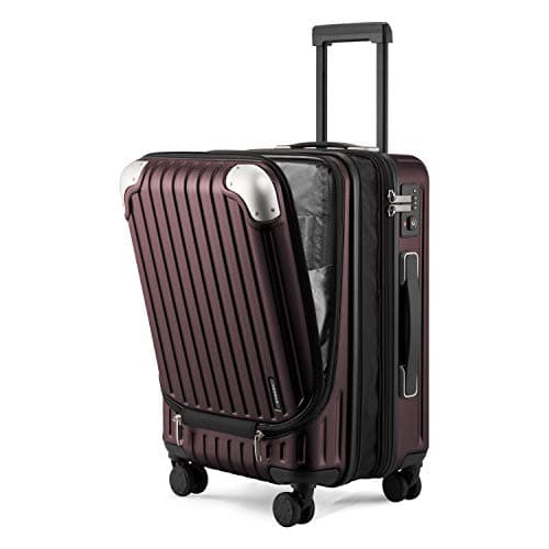 LEVEL8 Carry-on Suitcase 20-Inch, Expandable 4 Wheel Hand Luggage, ABS+PC Hardshell Spinner Trolley Lightweight with Laptop Compartment, TSA, Red