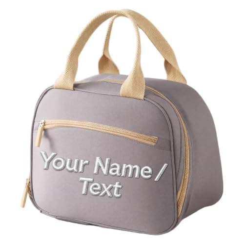Personalised Insulated Lunch Bag with Embroidered Name (Lavender Purple)