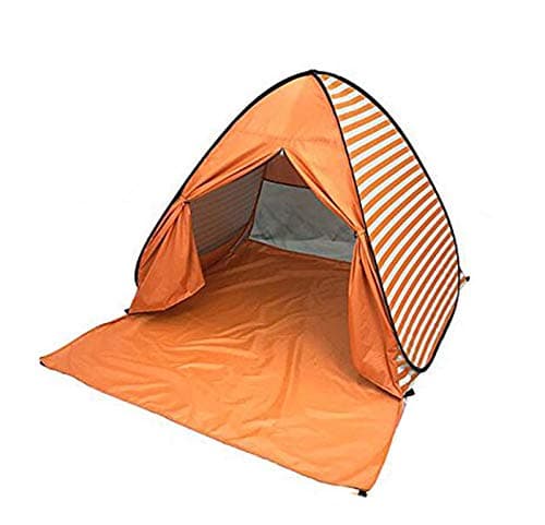 Eplze Automatic Pop Up Beach Tent for 2-3 Persons-Stripe Style (Orange)