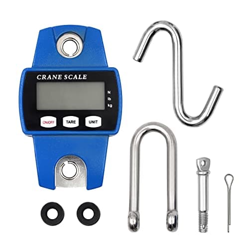 MUALROUS 300kg Mini Digital Crane Scale 600lb Hook Hanging Scale (Blue)