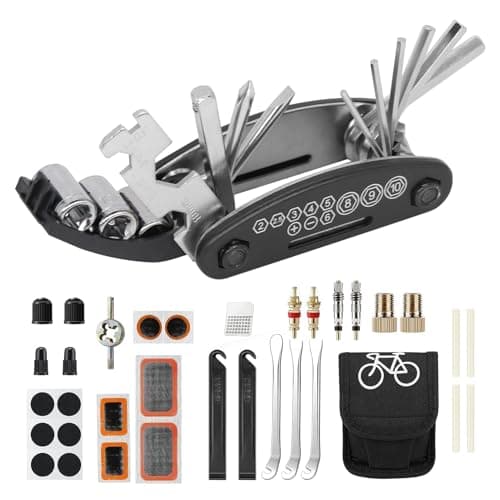 GothicBride Bicycle Repair Kit, Bicycle Tool, Repair Kit with 16 in 1 Multi Tool and Accessories, Removable Repair Kit, Bicycle Tool for Travel