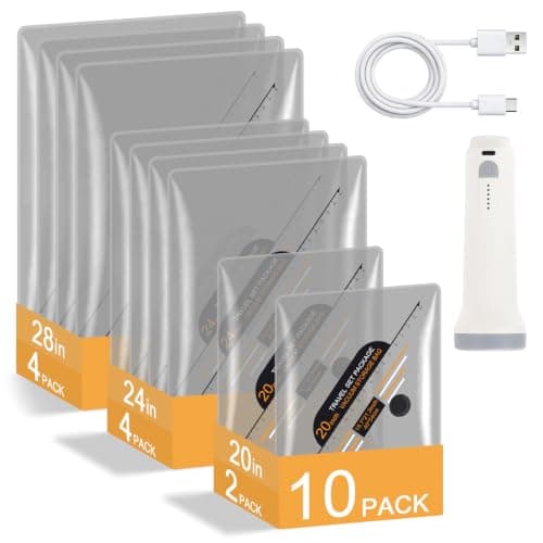 10 Pack Vacuum Storage Bags with Wireless Electric Pump, 3 Combo Sizes