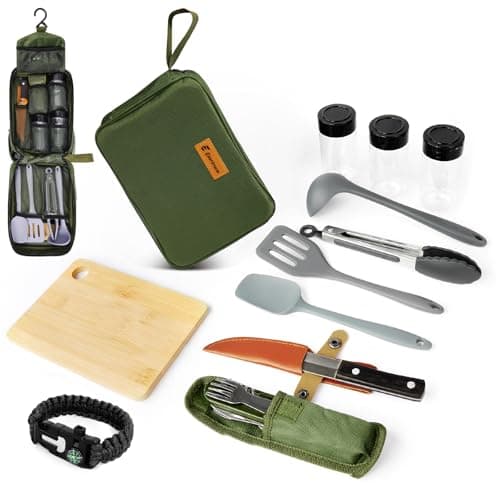 E EASTSTORM Mini Camping Accessories Kitchen Utensil Set