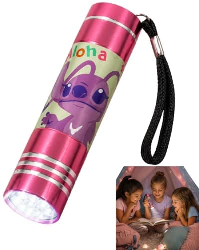 SRV Hub 9 LED Mini Flashlight Pink, 8.7cm Aluminium Kids Torch with Wrist Strap, Compact Pocket Light for School, Travel, Camping, Outdoor Adventures, Birthday Gifts and Party Bags