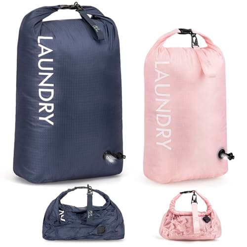 WiseBoy 2 Pack Travel Laundry Bag, Waterproof Compression Laundry Bags