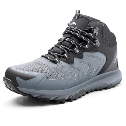 OUTJET Men's Waterproof Hiking Boots Lightweight Comfortable Breathable Outdoor Walking Trekking Boots