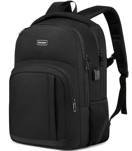 YIORMIOR Backpack Men Women School Bags for Boys Girls, Laptop Backpack with USB Charging Port, Business Travel Anti Theft Durable Laptop Bag,Water Resistant Fits 17.3 Inch Laptop