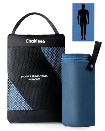 Chakipee Quick Dry Microfibre Towels Travel & Camping Microfiber Towel. Fast Drying, Super Absorbent & Ultra Compact for Travel, gym, sports, camping, Beach & hiking, 1 Pack, 180 x 100cm, Navy Blue
