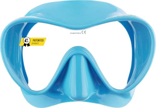 Cressi F1 Small Mask Turquoise - Frameless Soft Silicone Mask for Snorkelling and Diving, Turquoise, One Size, Youth Unisex