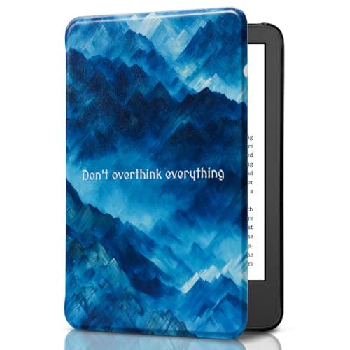 CoBak Case for 6 Inch E-Reader 11th Generation 2024 and 2022, Auto Sleep/Wake, Premium PU Smart Cover for Kindle, Kobo, Boox, Blue Mountains