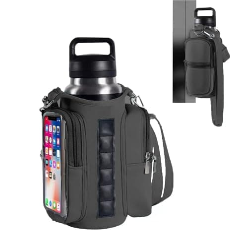 Magnetic Gym Bag Water Bottle Holder with Pockets for Sports Travel Work