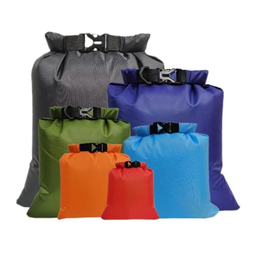 QIGEN LTD 5/6 Pack Waterproof Dry Bags,Dry Sack Waterproof Bag Lightweight for Hiking,Backpacking,Kayaking,Camping,Swimming,Boating (Multicolor)