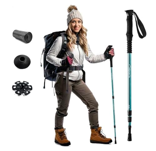 One Trekrite Womens Adjustable Anti Shock Hiking Stick/Walking Pole - Teal