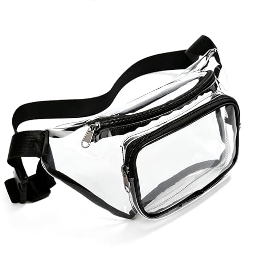 LAIYORA Clear Fanny Pack Waterproof Bum Bag Transparent PVC Belt Bag Lightweight Travel Festival Running Cycling Hiking Crossbody Bag for Women Men Daily Use