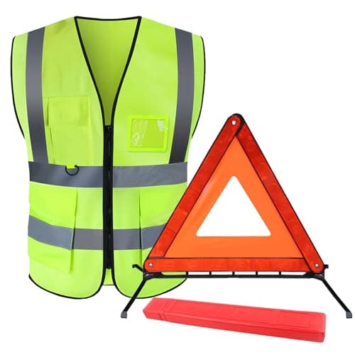 Warning Triangles for Cars 2 In 1 Emergency Car Breakdown Triangle Vest Kit