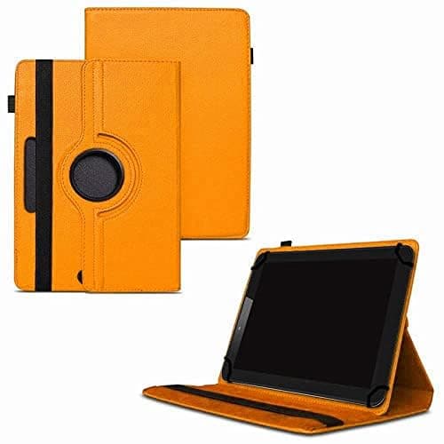 World biz Universal 8 inch Tablet Case, PU Leather Stand Case Folio Cover 360° Rotating Case Fits for All 8.0" Inch Samsung, Lenovo, Acer, Huawei, Sony, iPad, Toshiba Android Tablets (Orange)