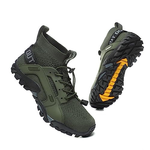 FANSU Water Shoes Men Women, High top Summer Barefoot Shoes Aqua Shoes, Socks Lightweight Quick Drying Unisex Sport Trainers Shoes for Outdoor Walking Swim Beach Surf Green