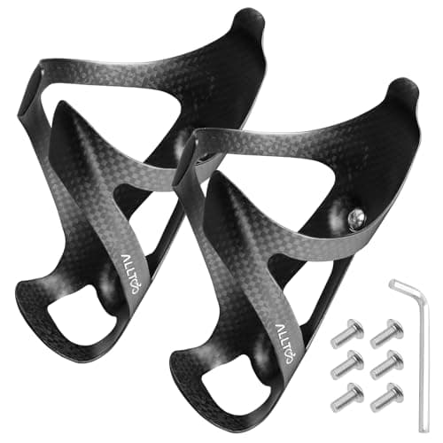 Pack of 2 ultralight carbon fiber bottle cages, matte and glossy finish, 25 g, T800 3K texture, secure fit for road and MTB (matte)