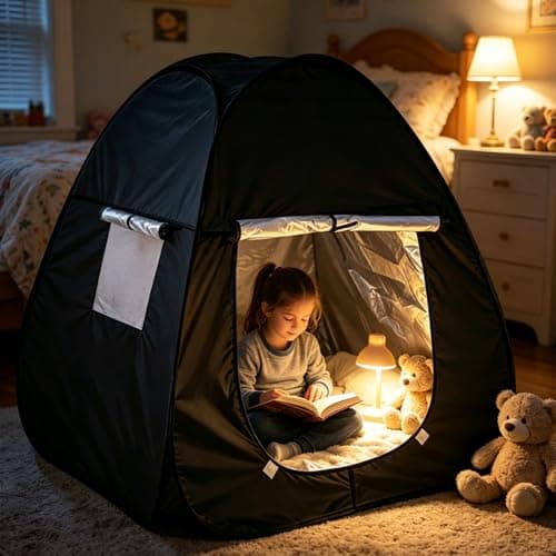 KQWVZ Sensory Tent, Pop Up Tent for Autism Kids, 84x84x96 cm Calm Corner For Children To Play And Relax Anxiety Relief with Travel Bag, Blackout Tents for Helps With Autism,SPD, Improve Focus