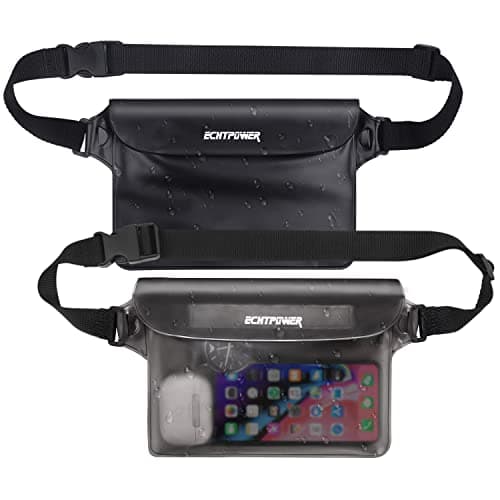 ECHTPower Waterproof Pouch Bag,2-Pack,Waterproof Dry Bag with Adjustable Waist Strap for Swimming, Rafting, Kayaking, Boating, Camping, Hiking, Fishing