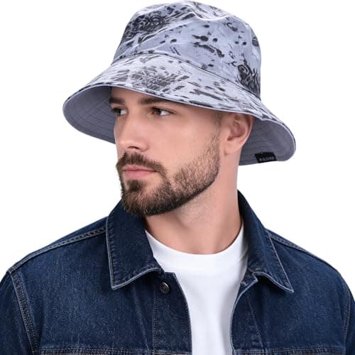 Reversible Camo Bucket Hat for Men & Women, Cotton Blend Packable Sun Hat