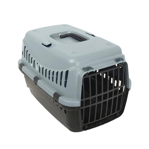 Rosewood Eco Line Recycled Plastic Pet Carrier for Travel - Ice Blue/Black - Medium