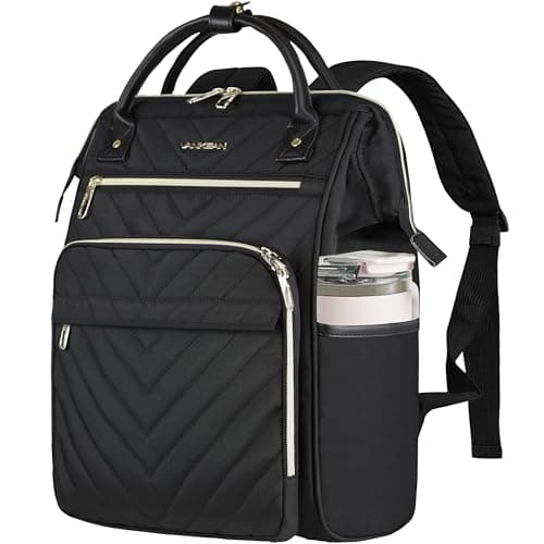 VANKEAN Laptop Backpack Women, 17.3" Computer Backpacks College Work Black