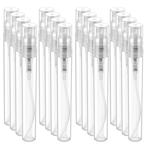 Yuomeaz 20PCS Mini Spray Bottle, 5ML Plastic Atomiser Spray Bottle, Refillable Portable Travel Perfume Sample Bottles for Fine Mist Essential Oil (Clear)