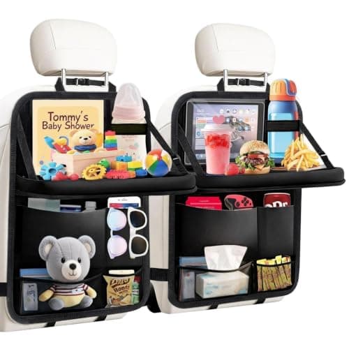TCJJ Car Seat Organiser Backseat Kick Mats Oxford Back Seat Protector