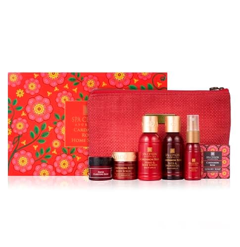 Spa Ceylon CARDAMOM ROSE HOME SPA SET | Home Spa Kit | Pampering | Ayurvedic | All Natural