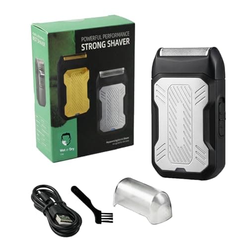 Foil Shaver with Pop Up Trimmer,Electric Razor for Men,Mini Shavers for Men Waterproof,Beard Trimmer for Men,Travel Razors Trimmer Wet & Dry (Silver)