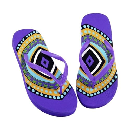 Octave® Ladies Flip Flops - Flat form Sandals Comfortable Beach Flip Flops for Woman,Non-Slip Shower & Pool Slippers,flip flop,Lightweight Beach Sandals,flip flop womens(Purple, UK 4 / EURO 37)