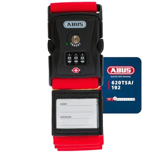 ABUS Luggage Strap with TSA Lock 620TSA/192-3-Digit Code, Red