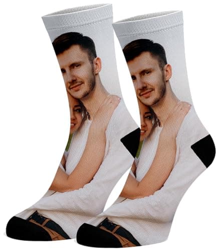 Hippowarehouse Personalised Socks Full Photo Sock Any Image 26.5cm 35cm 40cm custom Funny Gift brother sister