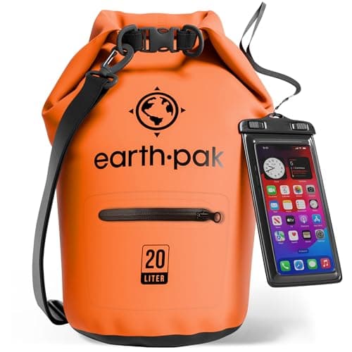 Waterproof Dry Bag - 20L Roll Top with Zip Pocket for Kayaking and Boating